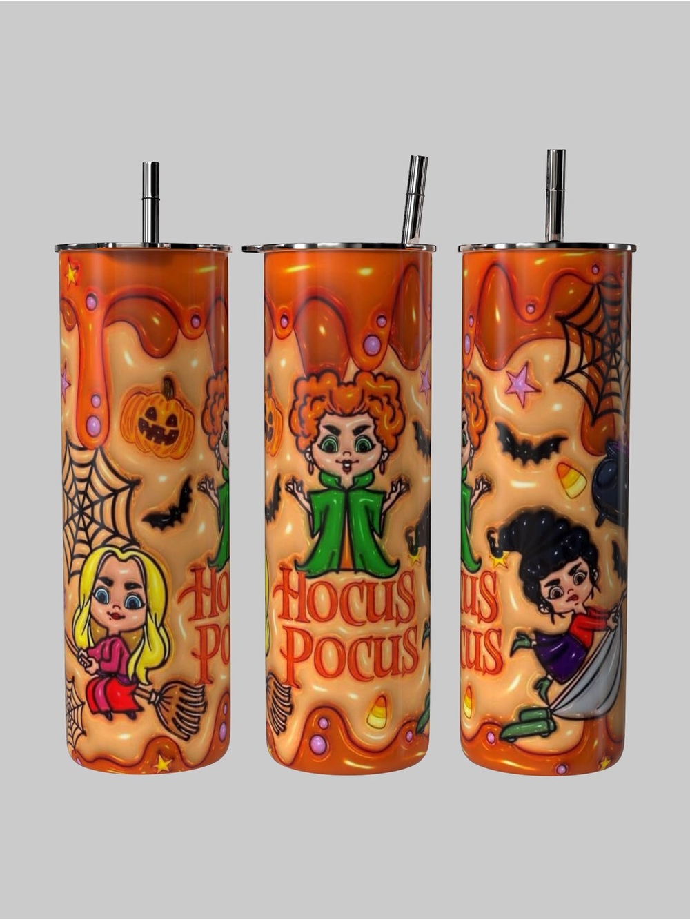 Hocus Pocus Faux Drip 3D Effect Cute Spooky 20oz Tumbler